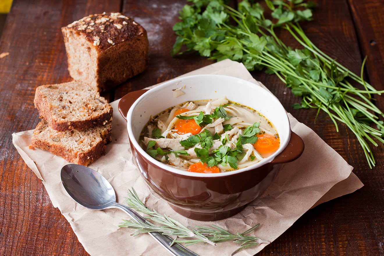 Chicken Soup with Spring Vegetables and Pasta